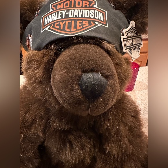 Harley-Davidson 2000 Bean Bag Plush Biker Bear Doo Rag - 15” with Tags VTG - Picture 6 of 16